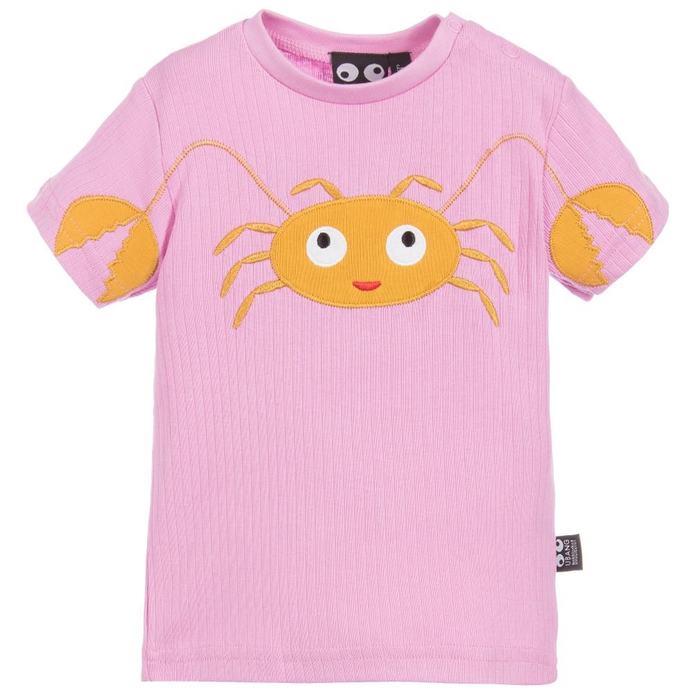 UBANG - Baby Girls Pink Crab T-Shirt | Childrensalon