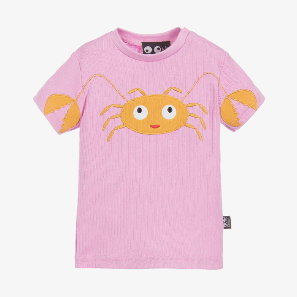 UBANG-Baby Girls Pink Crab T-Shirt | Childrensalon Outlet