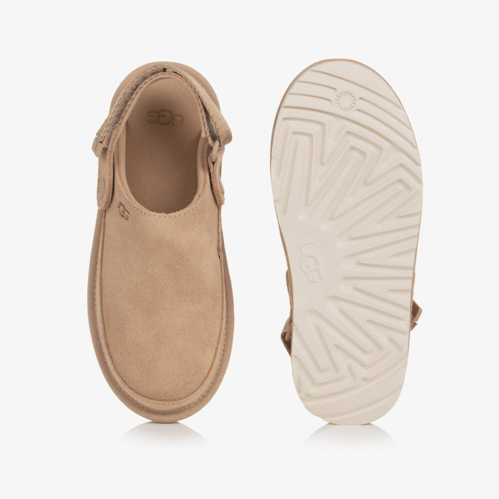 UGG-Beige Goldenstar Suede Leather Clogs | Childrensalon Outlet