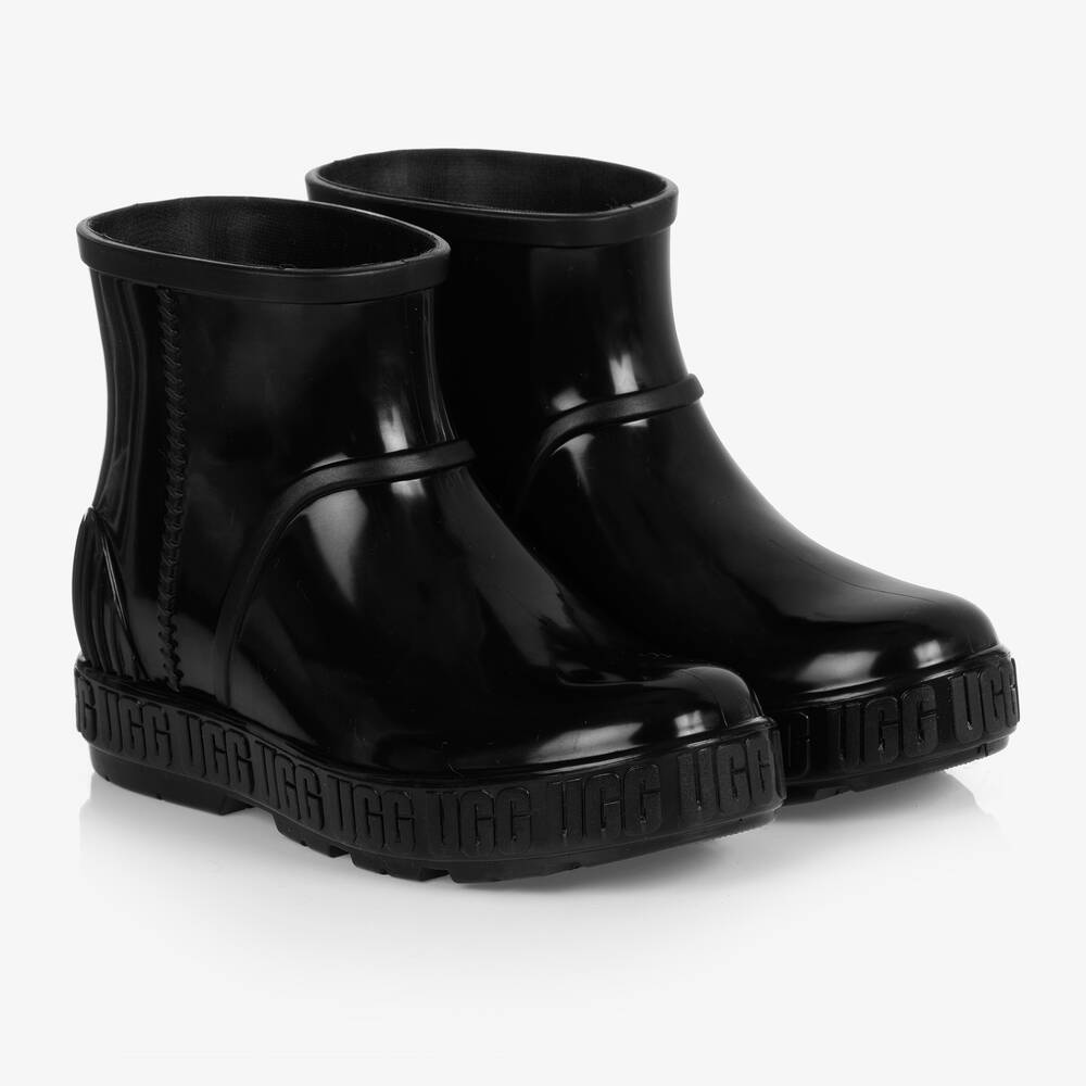 UGG - Black Short Rain Boots | Childrensalon