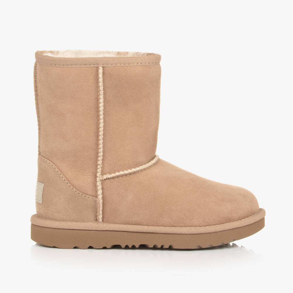 UGG-Boys Beige Luxe Suede Boots | Childrensalon Outlet