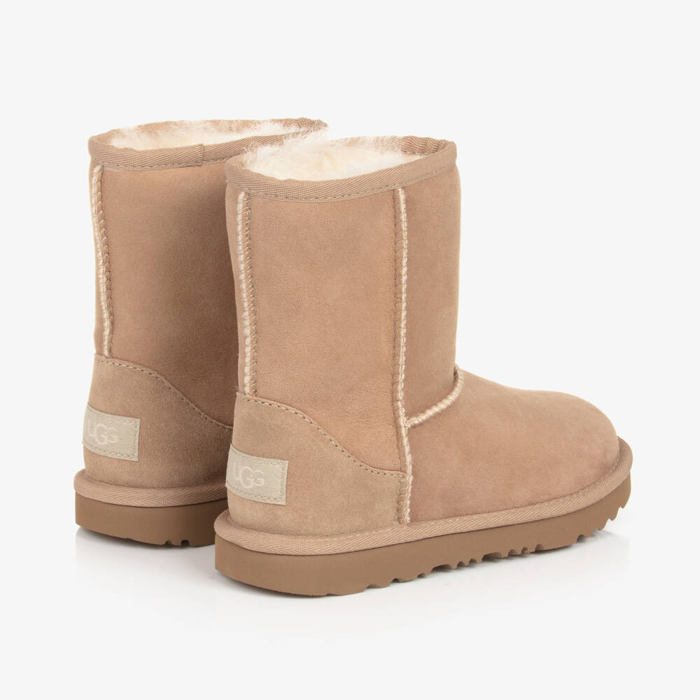UGG-Boys Beige Luxe Suede Boots | Childrensalon Outlet