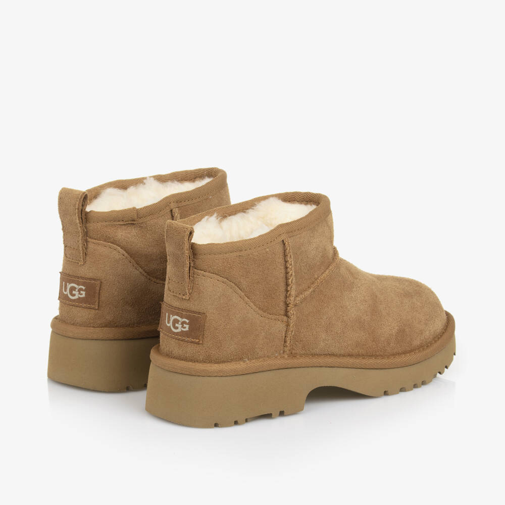 UGG-Boys Chestnut Ultra Mini Suede Boots | Childrensalon Outlet