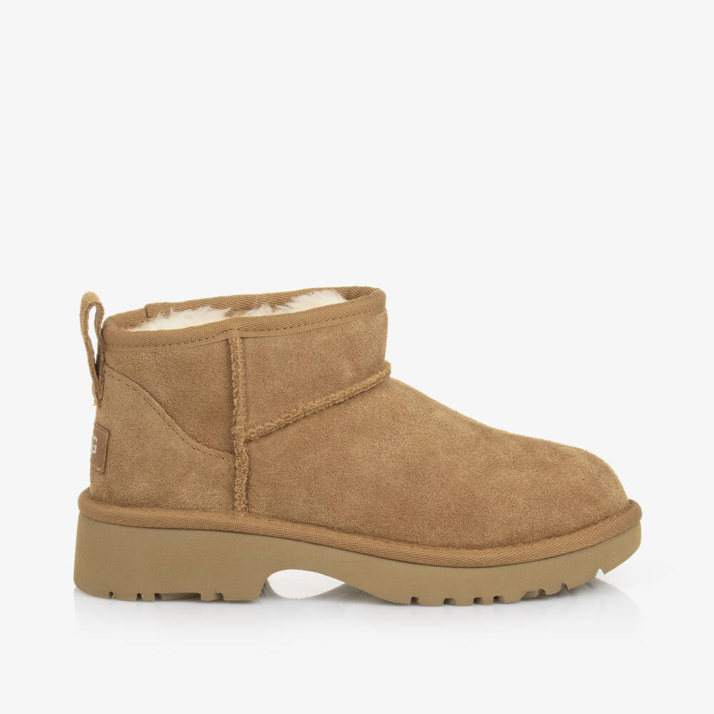 UGG-Boys Chestnut Ultra Mini Suede Boots | Childrensalon Outlet
