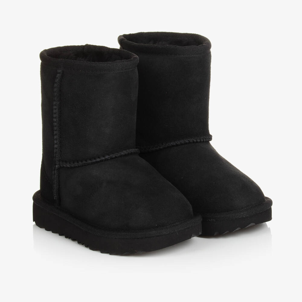 UGG-أحذية صبيانية من جلد الغنم السويدي بلون الأبنوس | Childrensalon Outlet