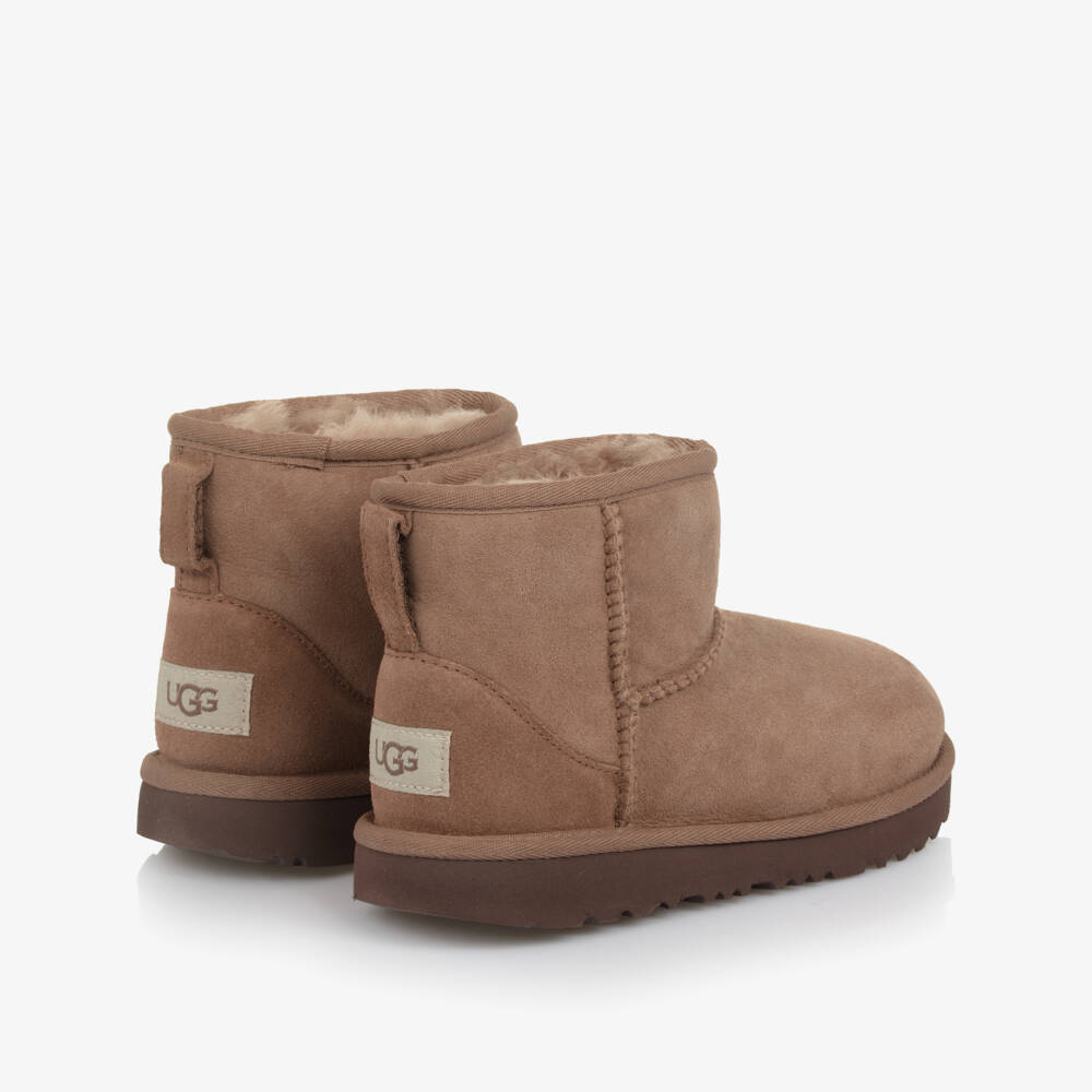 UGG- Brown Classic Mini II Suede Leather Boots | Childrensalon Outlet