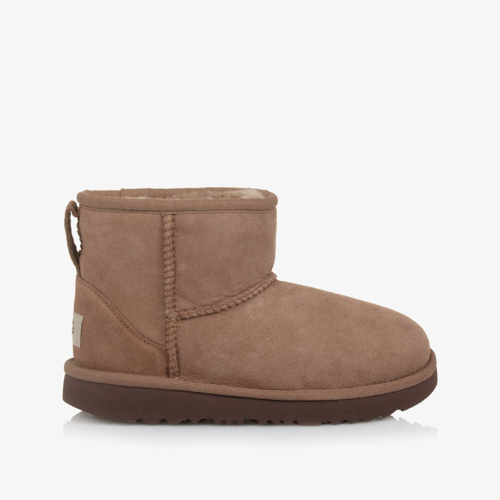 UGG- Brown Classic Mini II Suede Leather Boots | Childrensalon Outlet