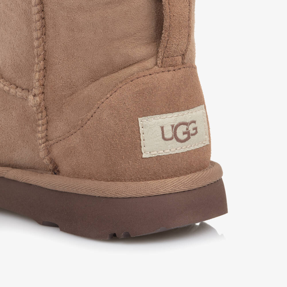 UGG- Brown Classic Mini II Suede Leather Boots | Childrensalon Outlet