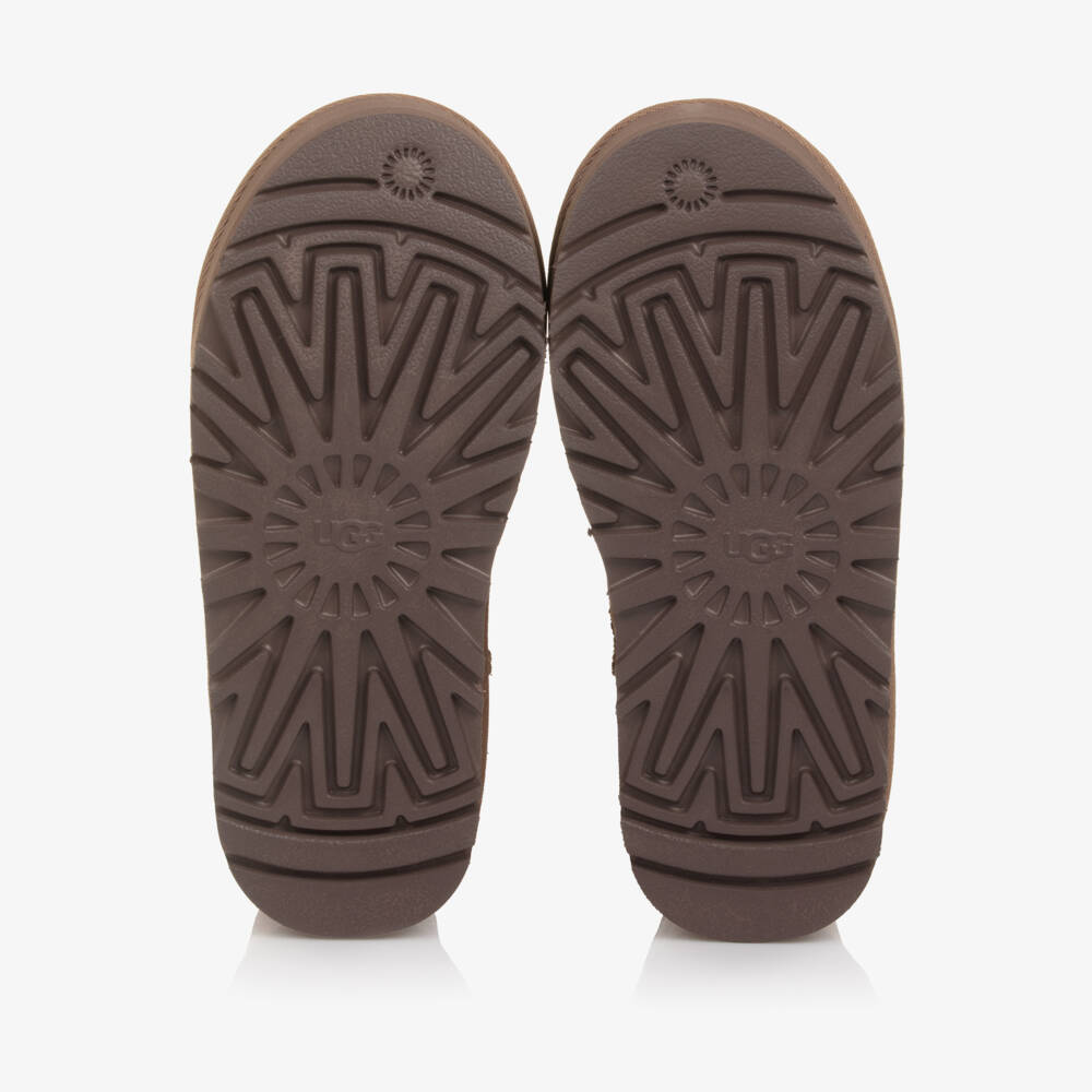 UGG-Brown Suede Classic Mini Platform Boots | Childrensalon Outlet