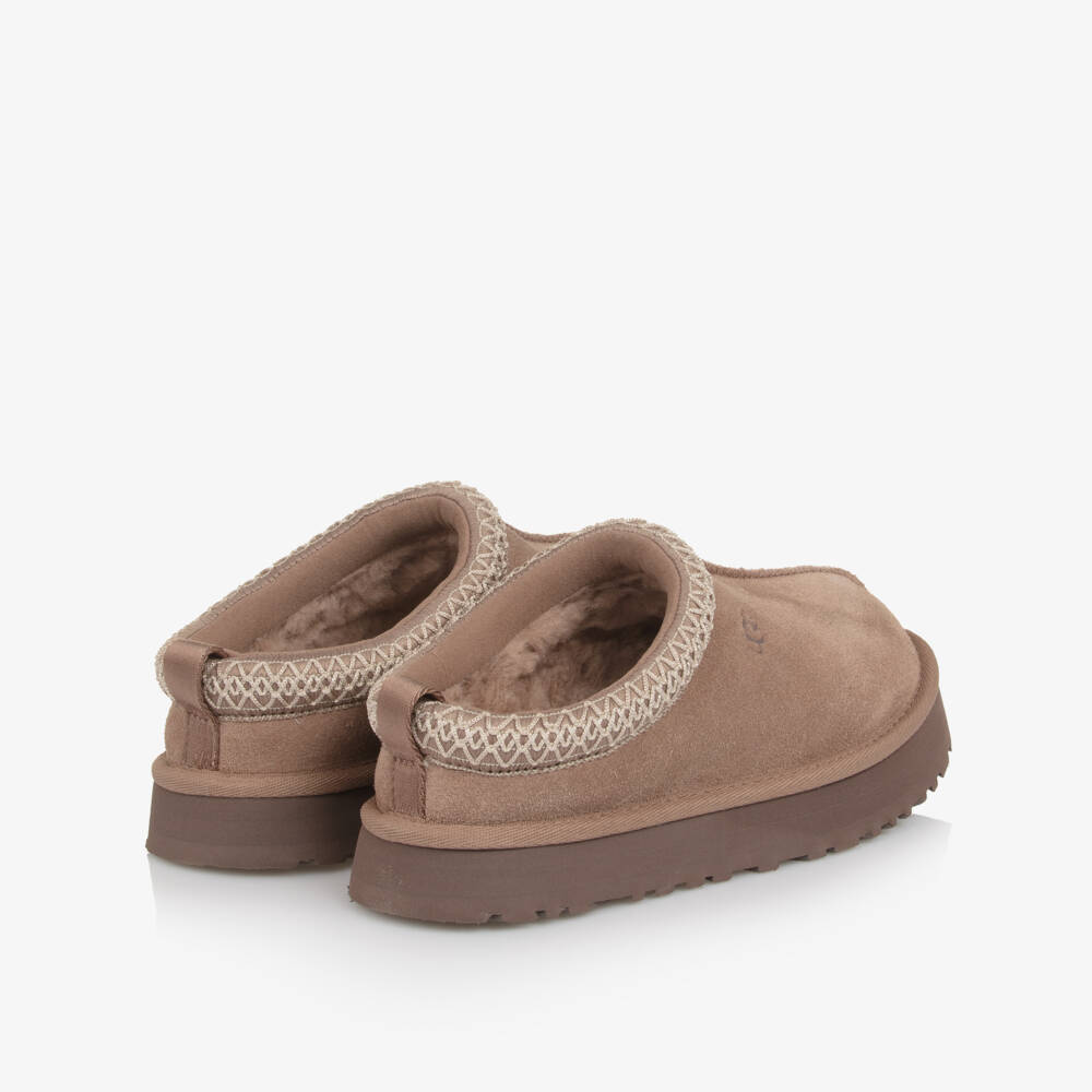 UGG-Brown Suede Leather Tazz Mules | Childrensalon Outlet