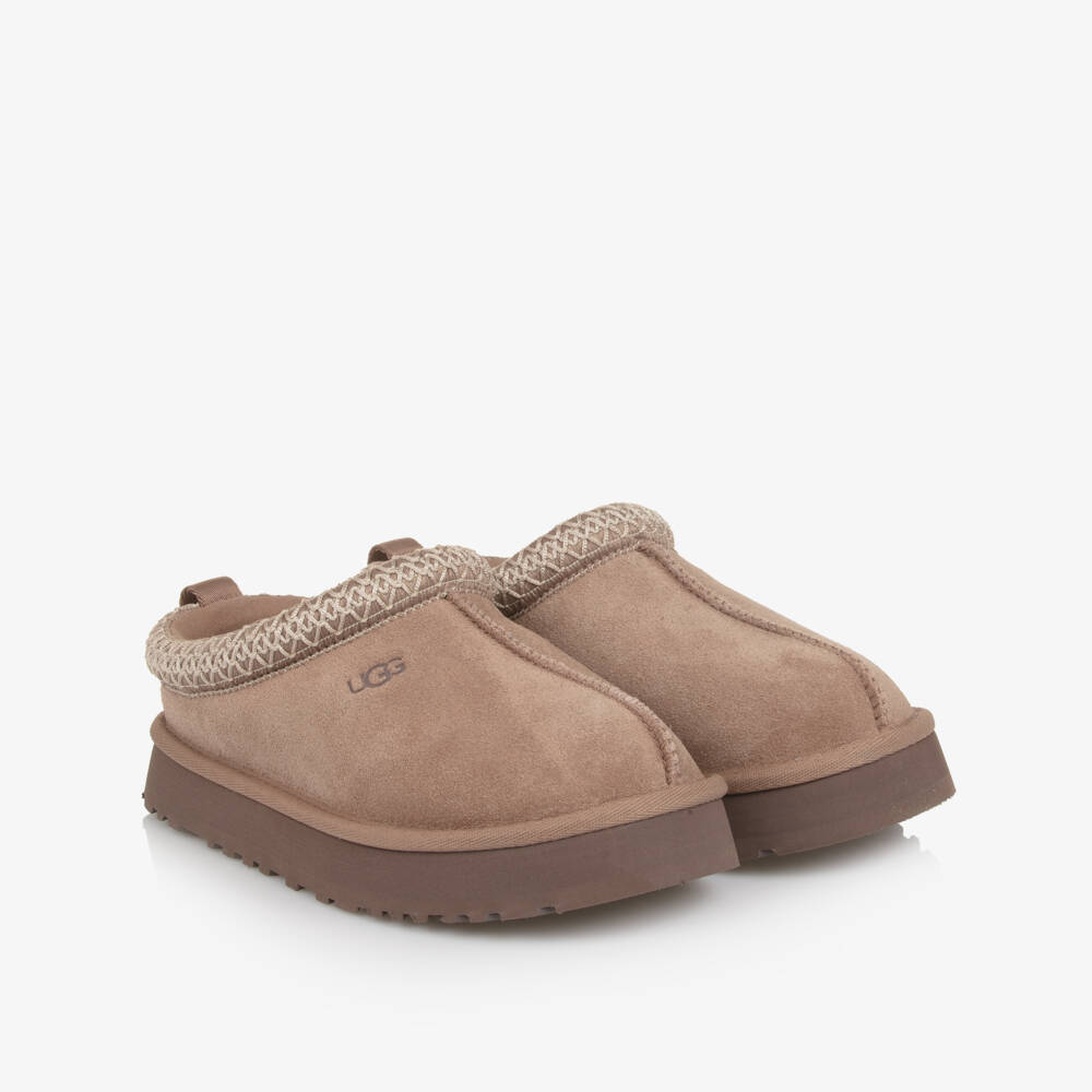UGG-Brown Suede Leather Tazz Mules | Childrensalon Outlet