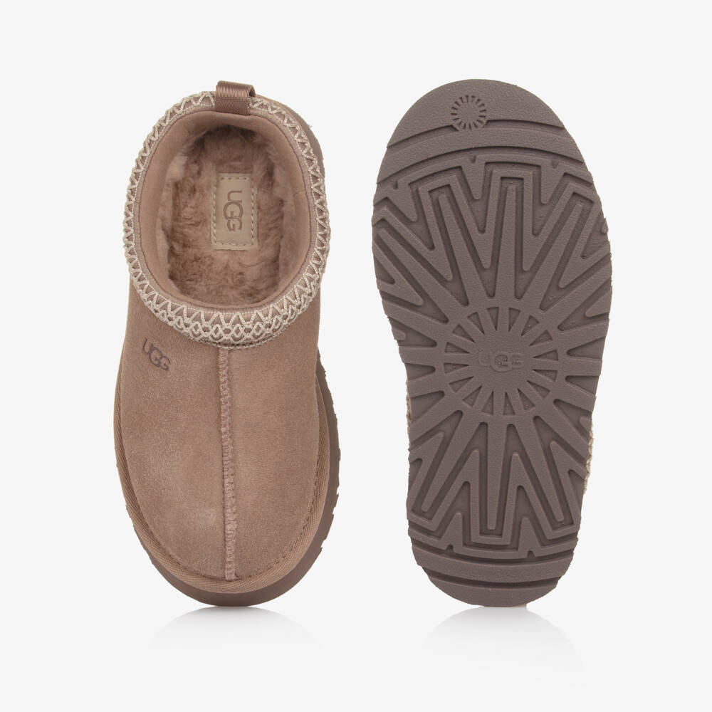 UGG-Brown Suede Leather Tazz Mules | Childrensalon Outlet