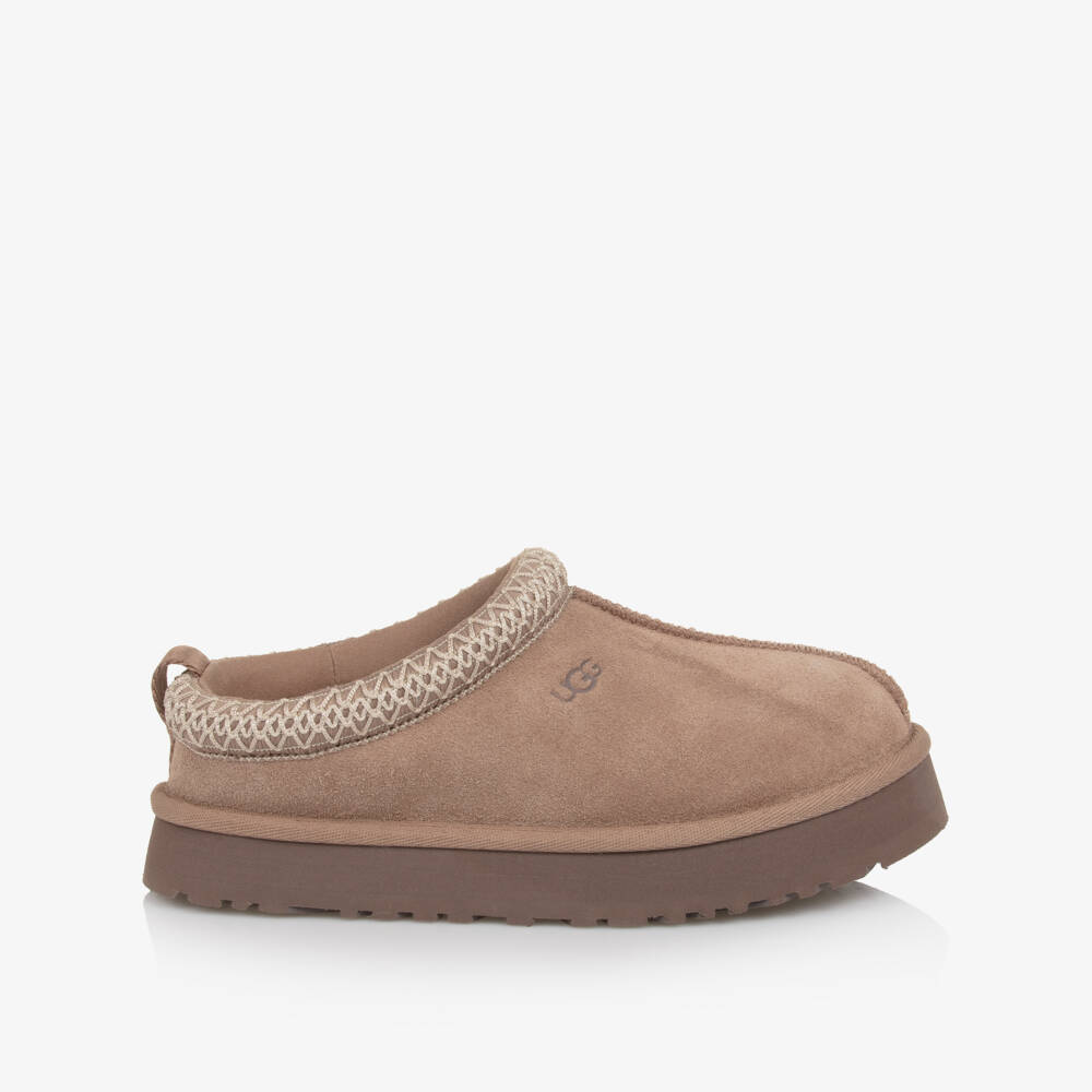 UGG-Brown Suede Leather Tazz Mules | Childrensalon Outlet
