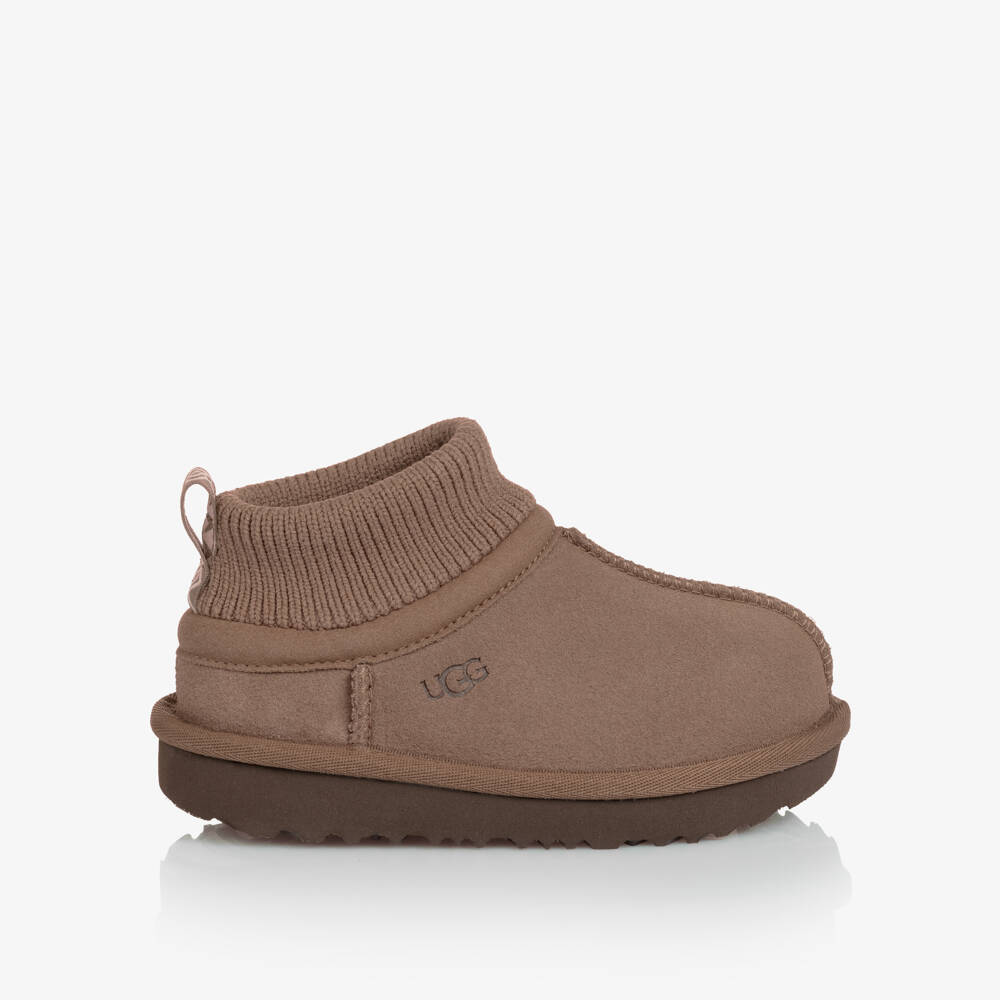 UGG-Brown Suede Leather Ultra Stretch Cuff Boots | Childrensalon Outlet