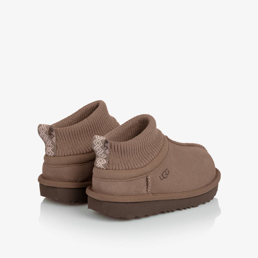 UGG-Brown Suede Leather Ultra Stretch Cuff Boots | Childrensalon Outlet