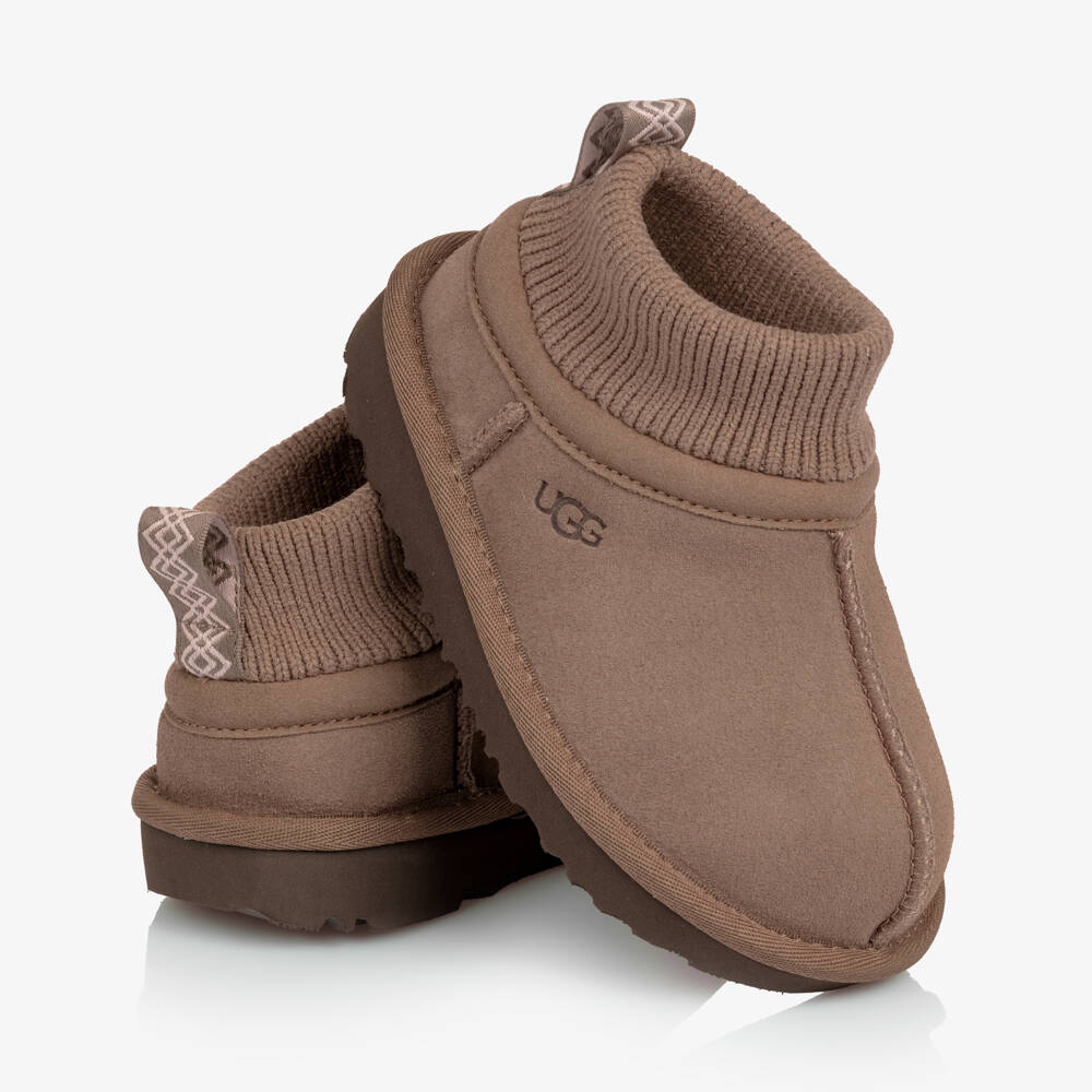 UGG-Brown Suede Leather Ultra Stretch Cuff Boots | Childrensalon Outlet