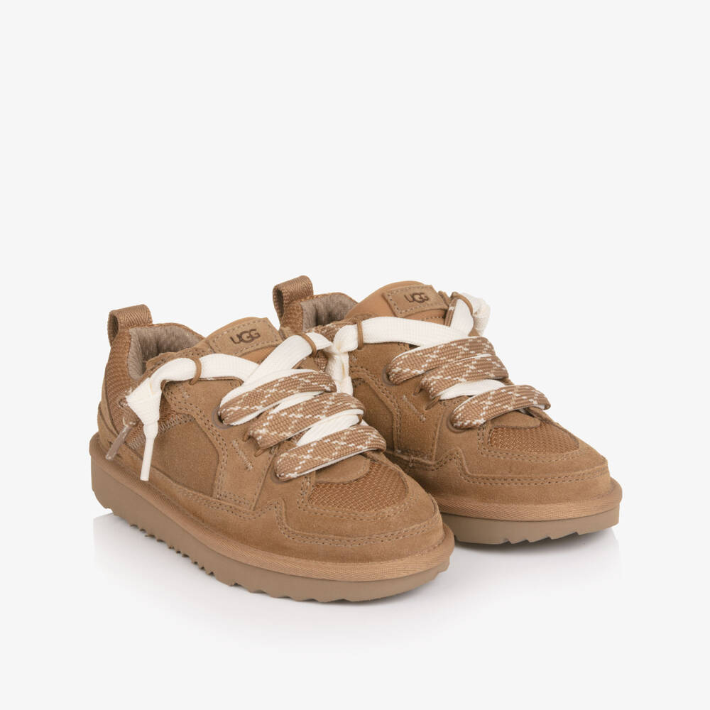 UGG-Chestnut Brown Suede Leather Lo Lowmel Trainers | Childrensalon Outlet