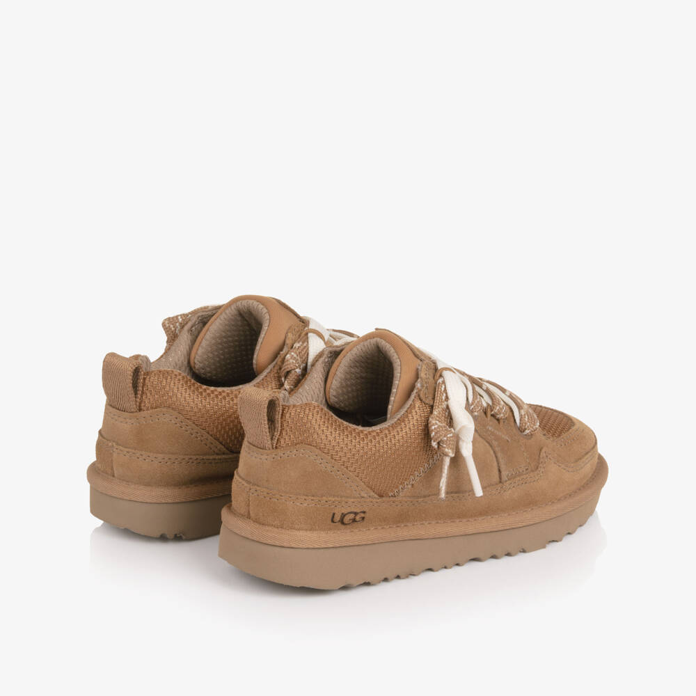 UGG-Chestnut Brown Suede Leather Lo Lowmel Trainers | Childrensalon Outlet