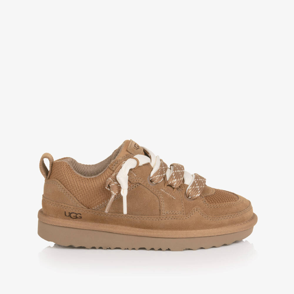 UGG-Chestnut Brown Suede Leather Lo Lowmel Trainers | Childrensalon Outlet