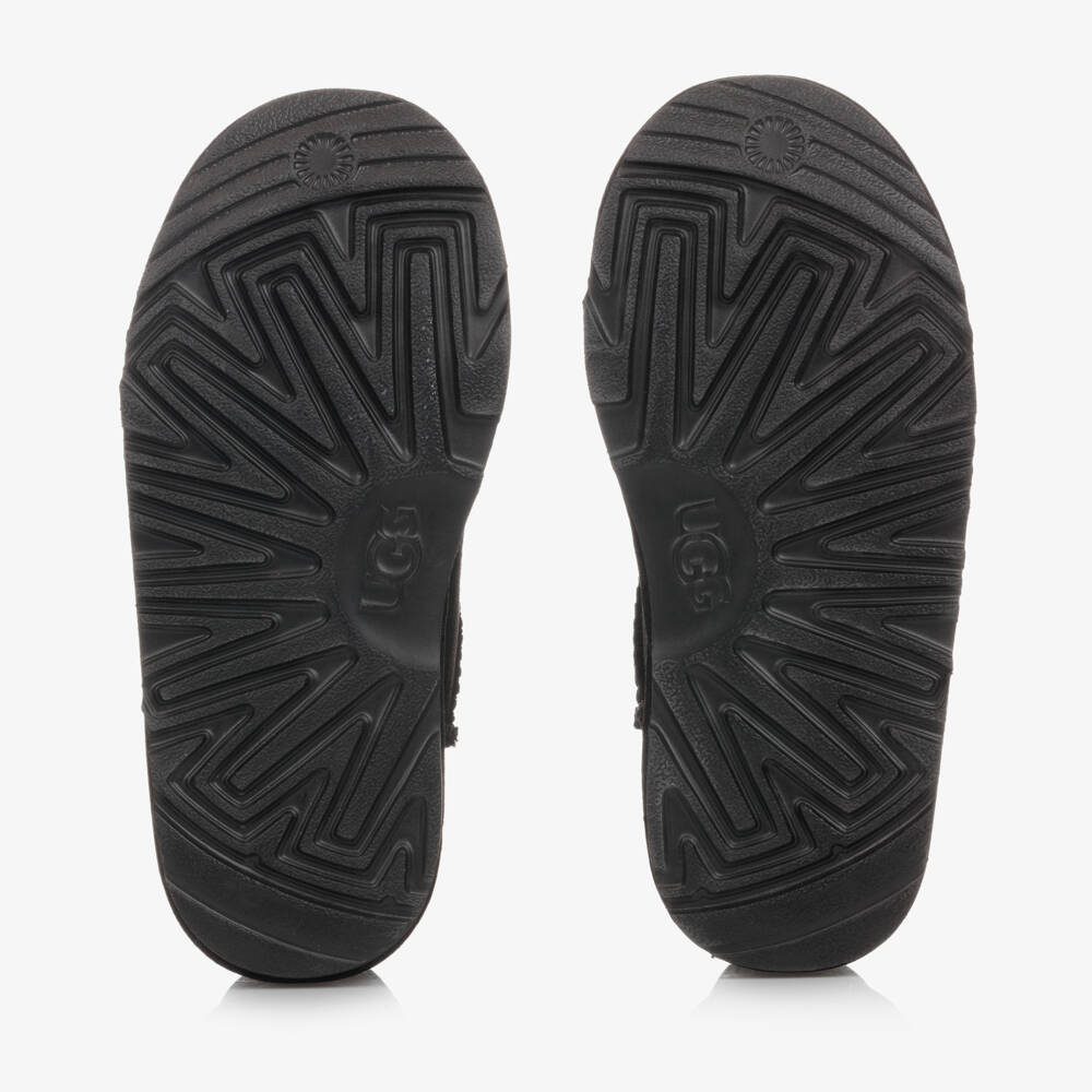 UGG-Girls Black Suede Leather Bow Boots | Childrensalon Outlet