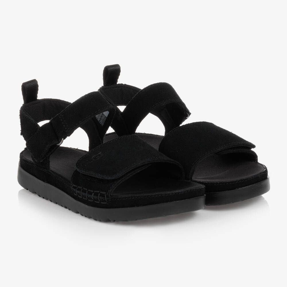 UGG - Schwarze Wildleder-Klett-Sandalen | Childrensalon