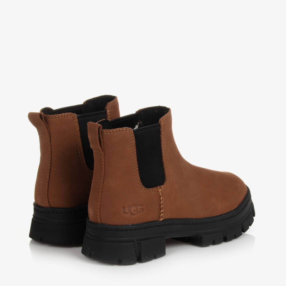 UGG-Girls Chestnut Leather Ankle Boots | Childrensalon Outlet