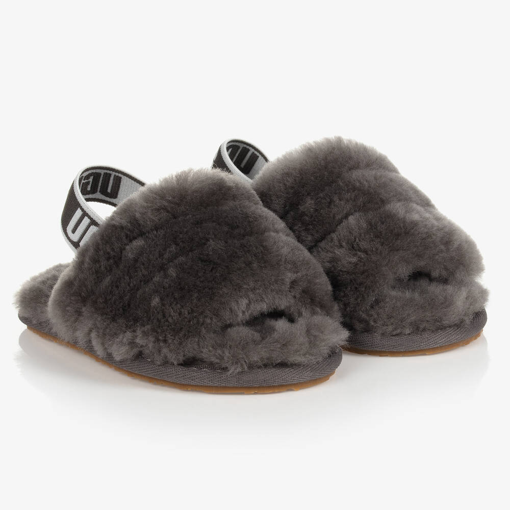 UGG - Claquettes grises peau de mouton Fille | Childrensalon