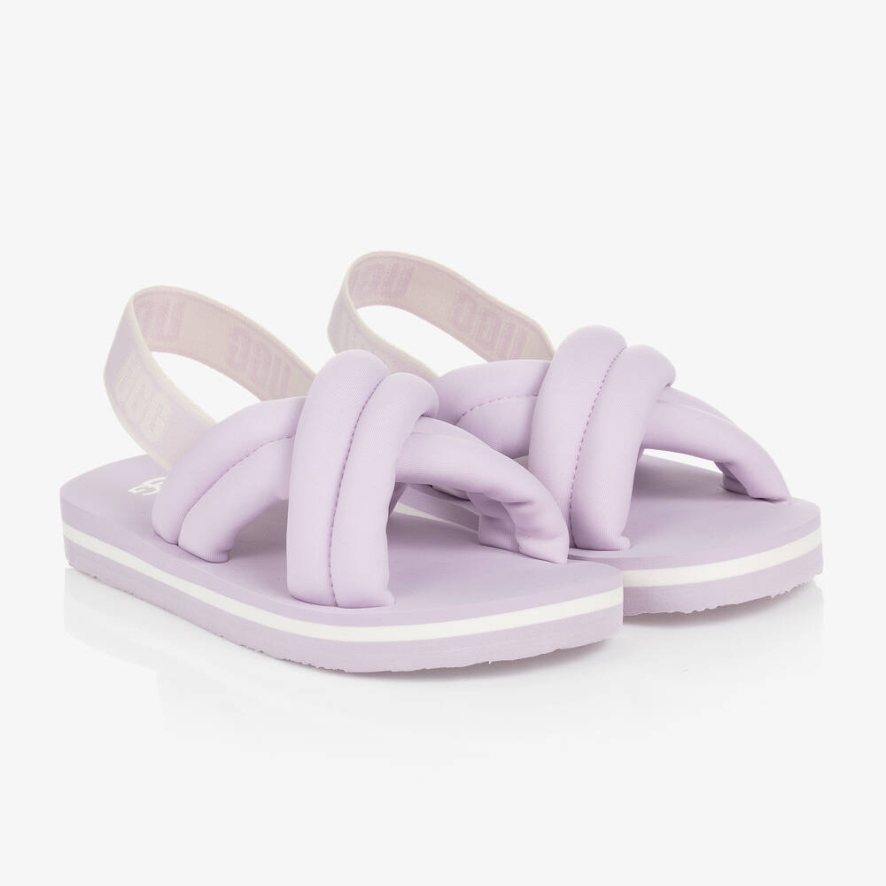 UGG - Girls Lilac Purple Padded Sandals | Childrensalon
