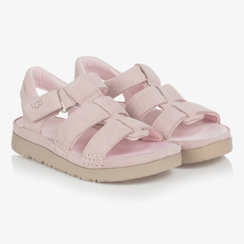 UGG - Sandales roses en daim fille | Childrensalon