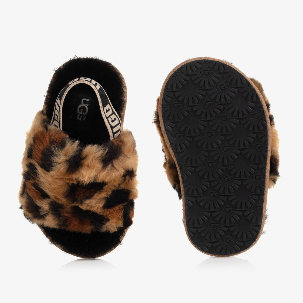 UGG-سليبرز فرو صناعي لون بني للبنات | Childrensalon Outlet