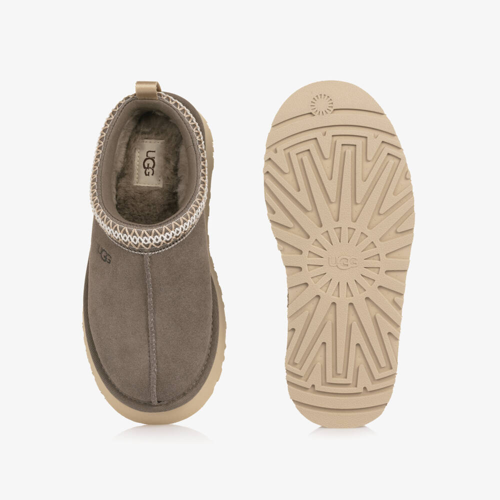 UGG-Grey Suede Leather Tazz Mules | Childrensalon Outlet
