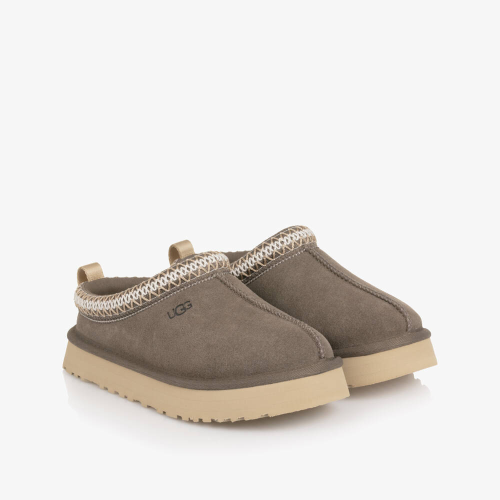 UGG-Grey Suede Leather Tazz Mules | Childrensalon Outlet