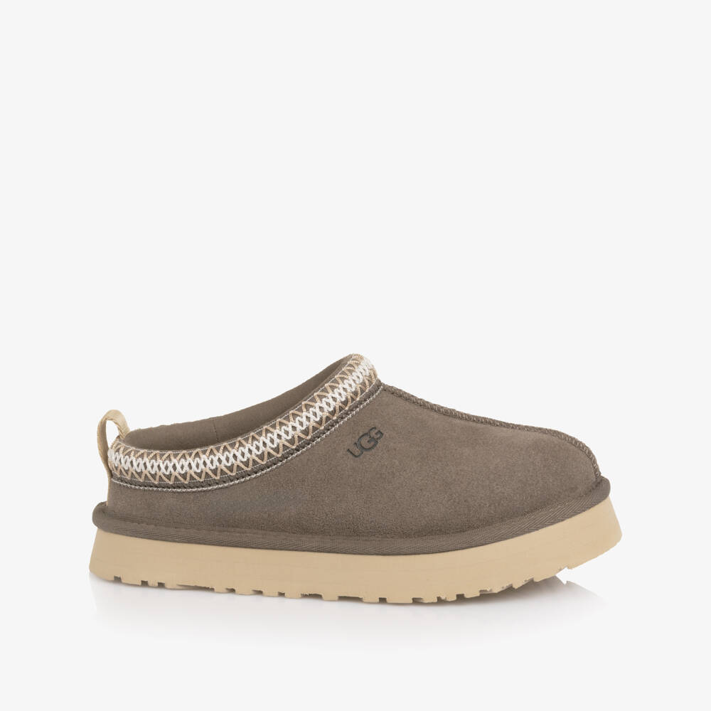 UGG-Grey Suede Leather Tazz Mules | Childrensalon Outlet