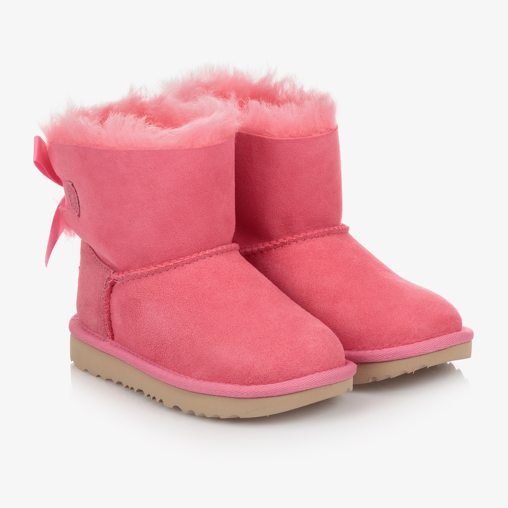 UGG - Pink Suede Bow Boots | Childrensalon
