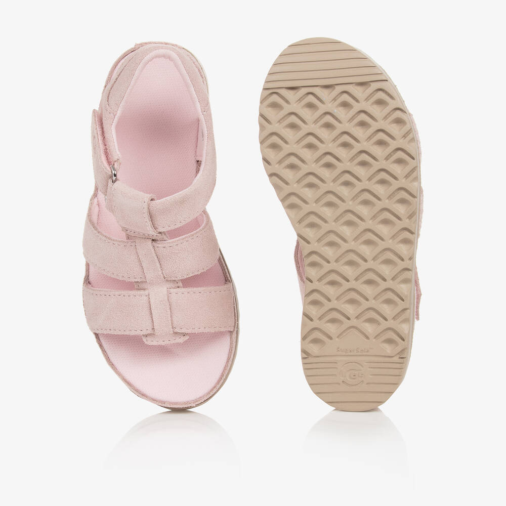 UGG Teen Girls Pink Suede Leather Sandals Childrensalon Outlet