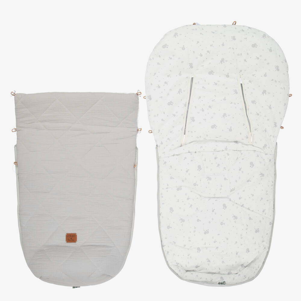 Uzturre-Girls Grey Stroller Cosy Cover | Childrensalon Outlet