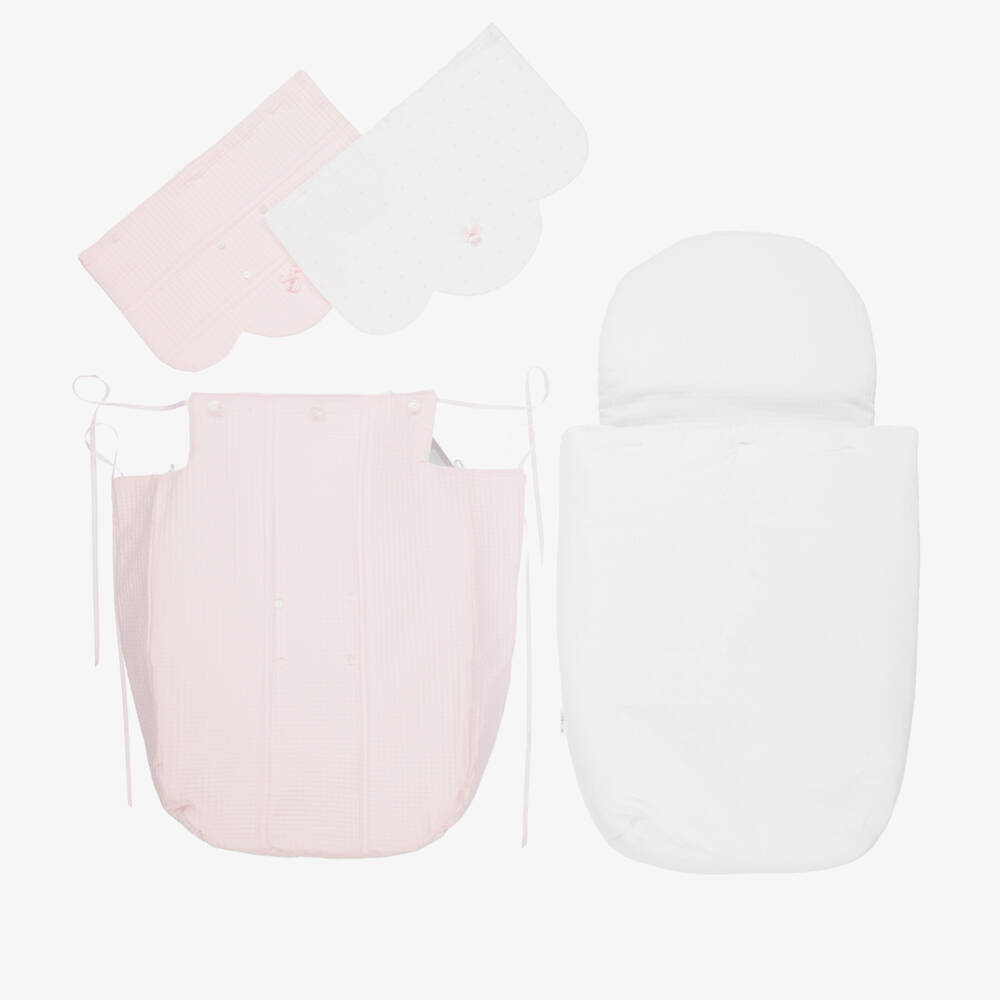 Uzturre-Girls' Pink Cozy Pram Cocoon | Childrensalon Outlet
