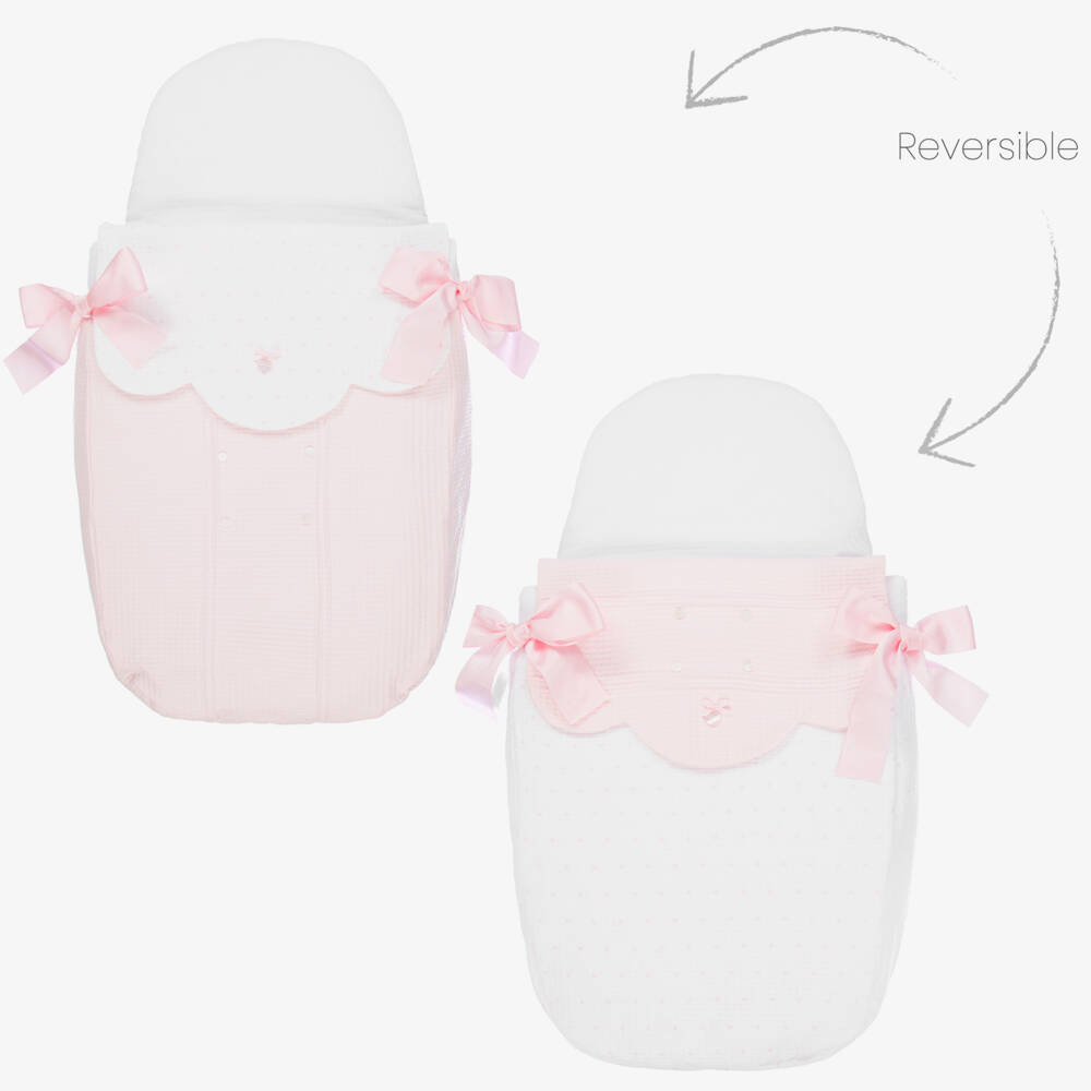 Uzturre-Girls' Pink Cozy Pram Cocoon | Childrensalon Outlet