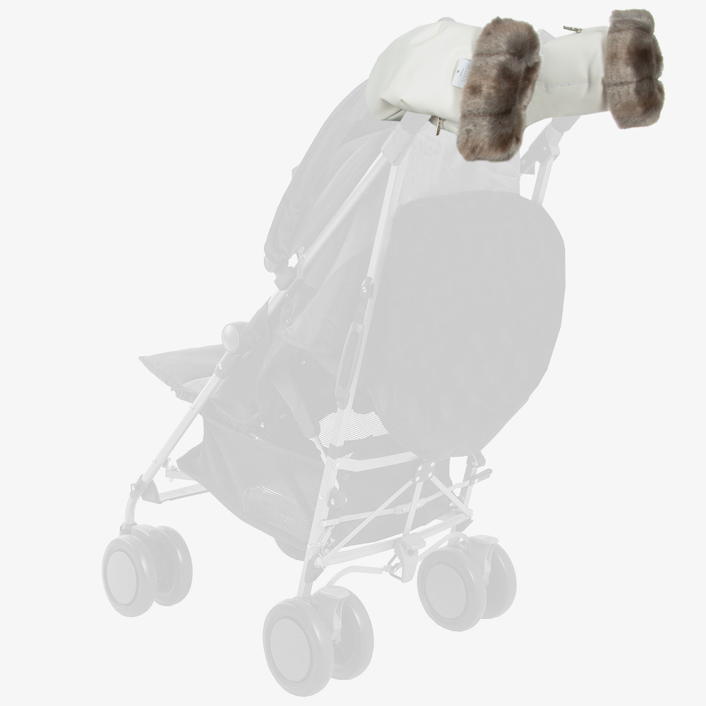 Uzturre-قفّازات جلد صناعي لون عاجي لعربة الأطفال | Childrensalon Outlet