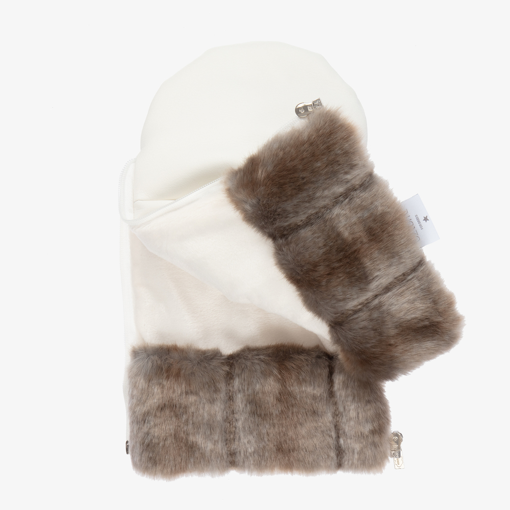 Uzturre-قفّازات جلد صناعي لون عاجي لعربة الأطفال | Childrensalon Outlet