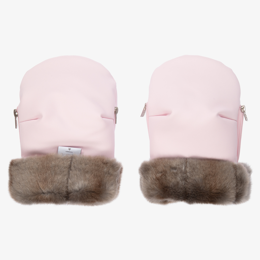 Uzturre-Pink Stroller Mittens | Childrensalon Outlet
