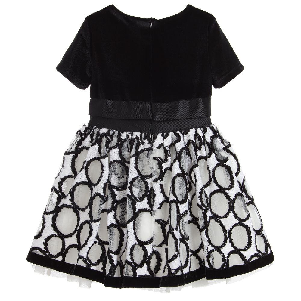 ValMax-Embroidered Black Velvet Dress | Childrensalon Outlet