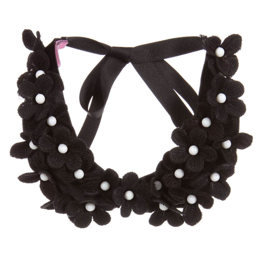 ValMax - Girls Black Decorative Collar | Childrensalon