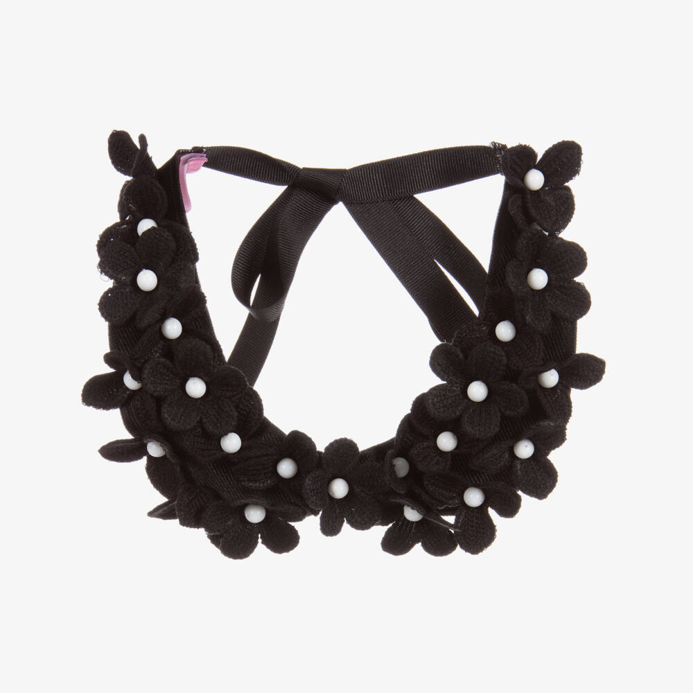 ValMax-Girls Black Decorative Collar | Childrensalon Outlet