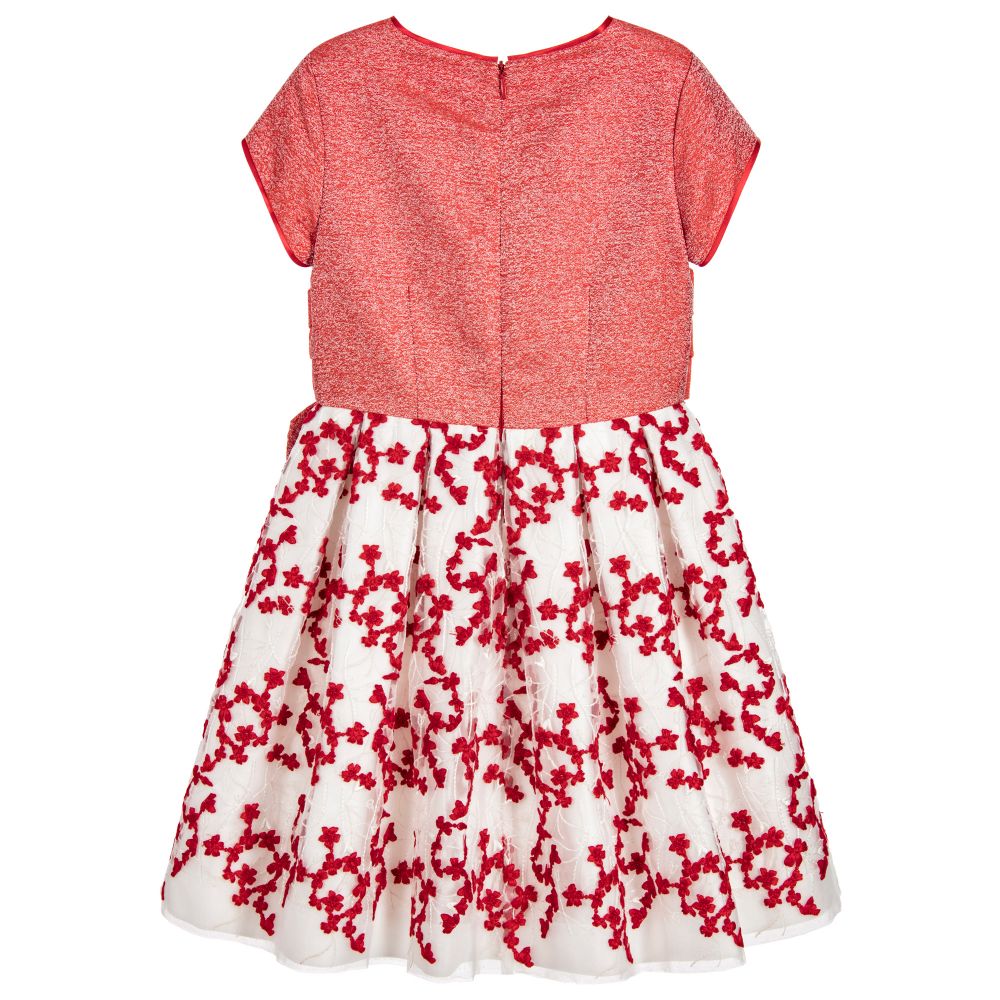 ValMax-Girls Embroidered Red Dress | Childrensalon Outlet