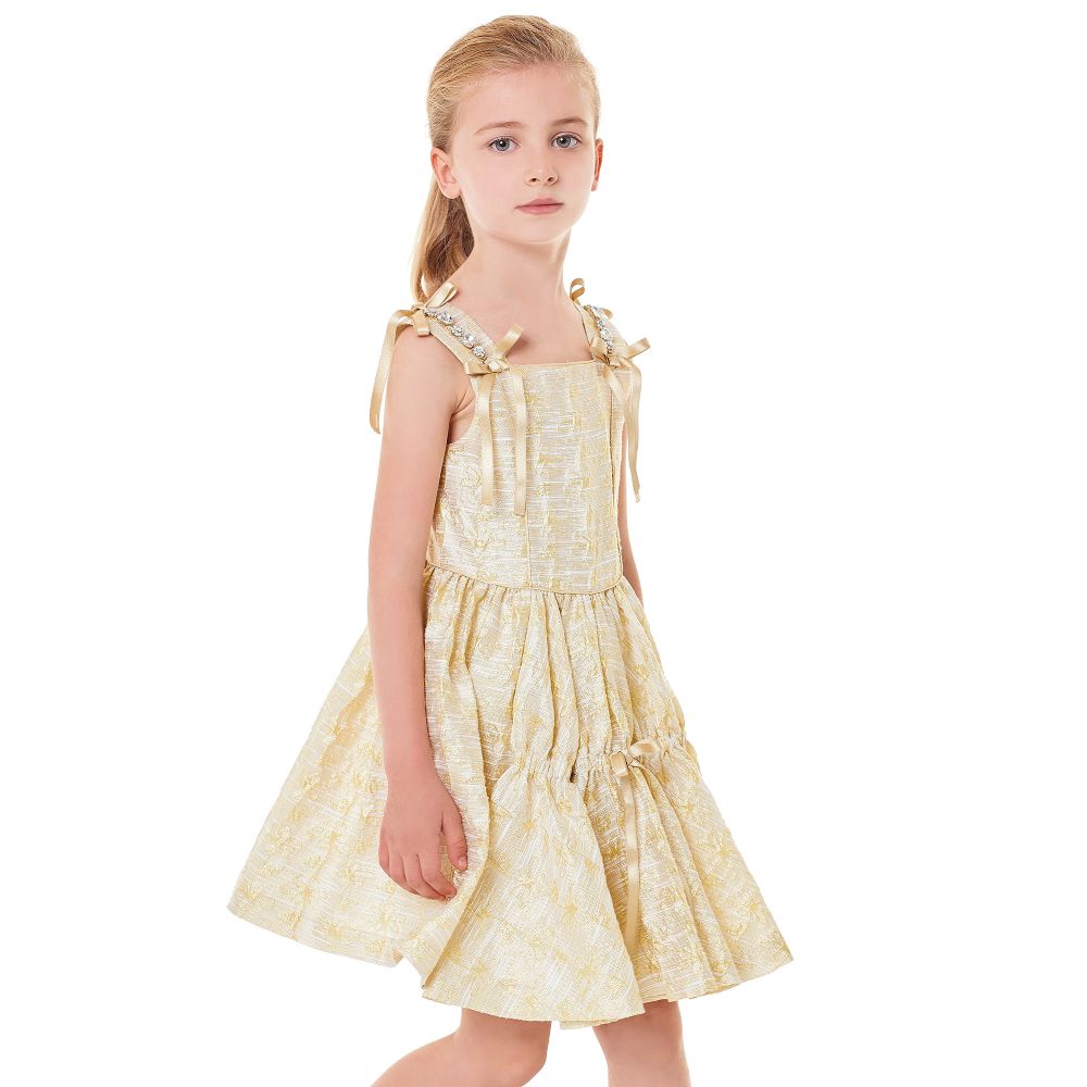 Jacquard dress gold online