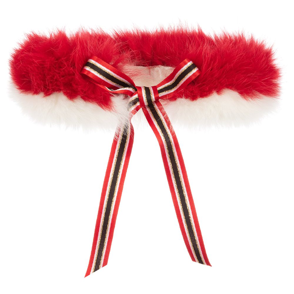 ValMax - Girls Red Fur Collar | Childrensalon