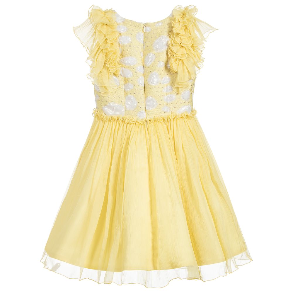 ValMax-Yellow Silk Chiffon Dress  | Childrensalon Outlet