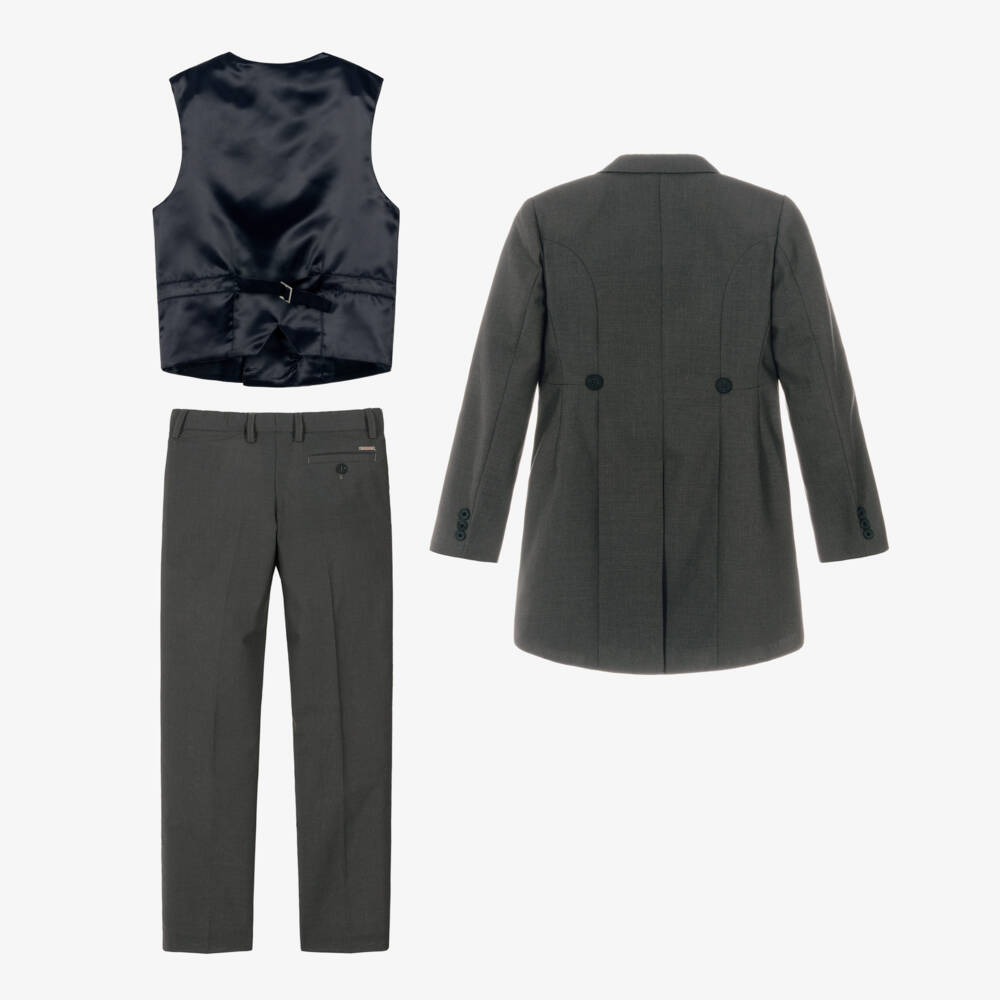 Varones One-Boys Grey Tailcoat Suit | Childrensalon Outlet