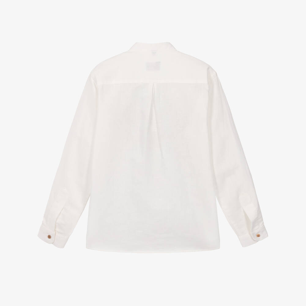 Varones One-Boys Ivory Collarless Shirt | Childrensalon Outlet
